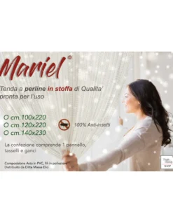 Tenda Mariel Soffice a Perline in Stoffa Anti Insetti e Antirumore - Modificabile - Colore Marrone
