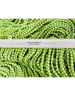 Tenda Mariel Soffice a Perline in Stoffa Anti Insetti e Antirumore - Modificabile - Colore Verde