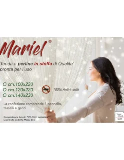 TENDA Mariel © SOFFICE a PERLINE in Stoffa Morbida Anti insetti antirumore a Fili BLU
