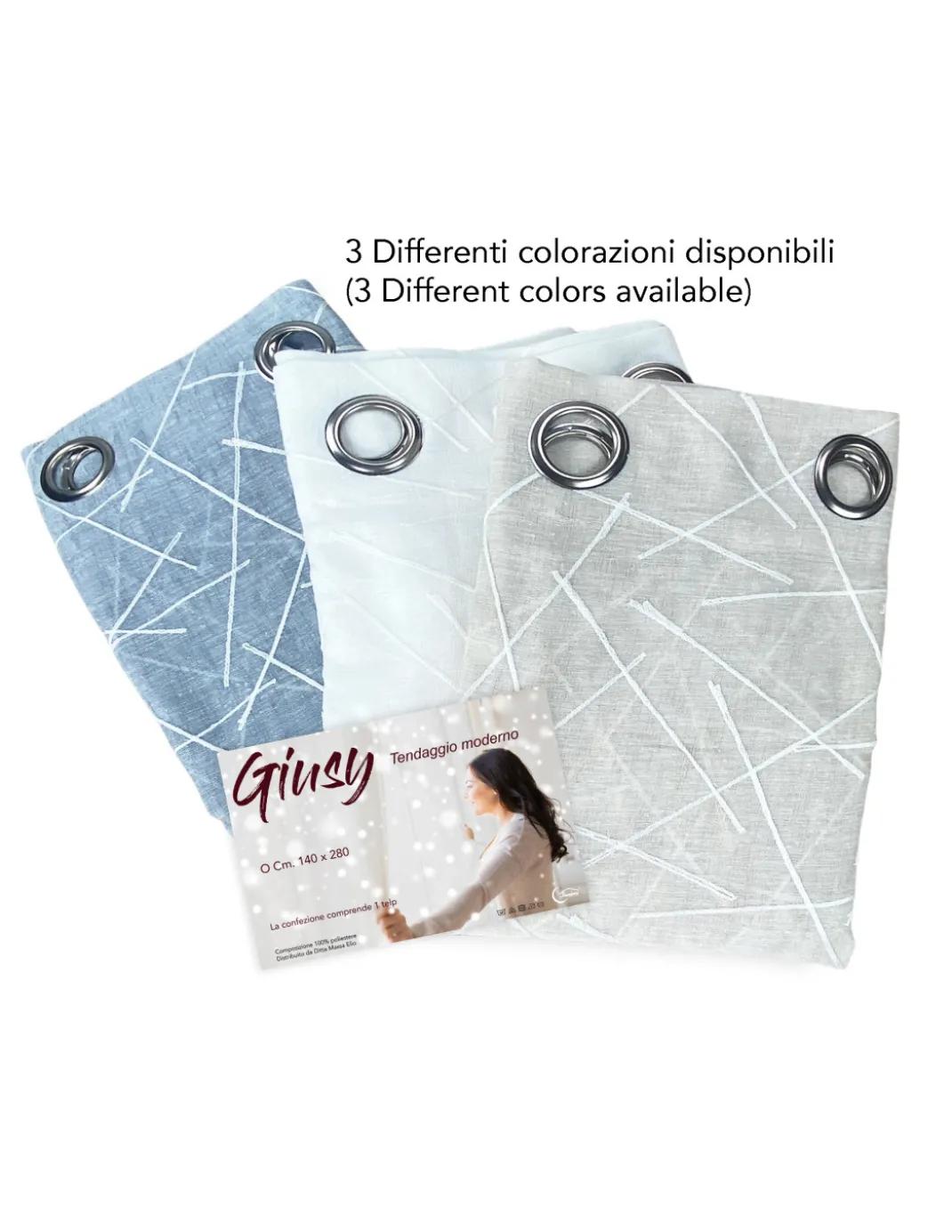 TENDA moderna GIUSY in tinta unita BEIGE cm. 140X280 confezionata