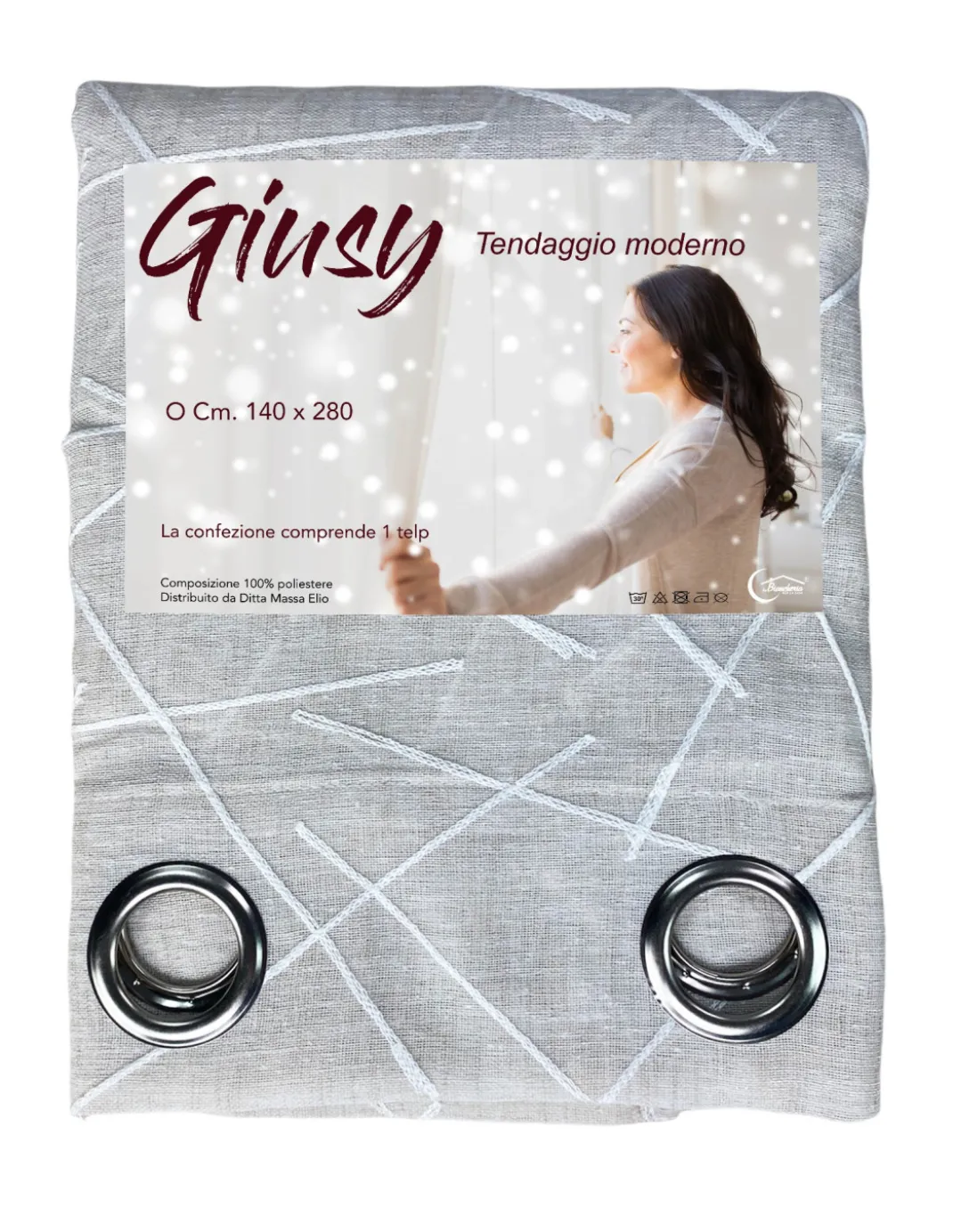 TENDA moderna GIUSY in tinta unita BEIGE cm. 140X280 confezionata