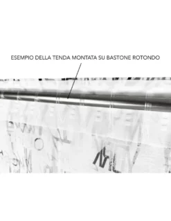 TENDA moderna SCRITTE cm.160X300 confezionata MADE in ITALY misto lino