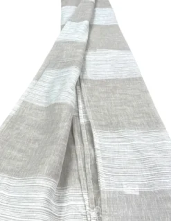 Tenda Monaco Beige - Pannello 140x300 cm Righe Moderne - Fettuccia Universale per Bastoni e Binari