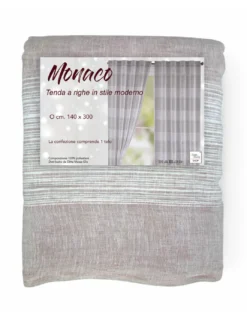Tenda Monaco Rosa - Pannello 140x300 cm Righe Moderne - Fettuccia Universale per Bastone o Binario