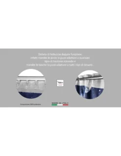 TENDA MOON LUNA LUNARE PIANETI BLU CM. 140X280 MADE IN ITALY