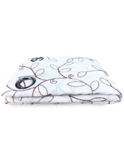 TENDA NOEMI ricamo MODERNO FOGLIA bordeaux cm. 140x290
