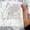 Tenda Olinka con Fiori e Lurex - 140x300 cm Grigio- Semitrasparente Poliestere - Fettuccia Universale