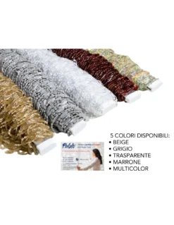 TENDA PABLO © a PERLINE anti insetti MARRONE in PVC antirumore con asta in METALLO