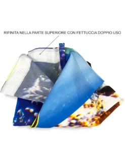 TENDA pesci e BARRIERA CORALLINA cm.160X300 confezionata MADE in ITALY misto lino