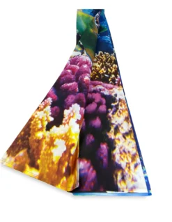 TENDA pesci e BARRIERA CORALLINA cm.160X300 confezionata MADE in ITALY misto lino