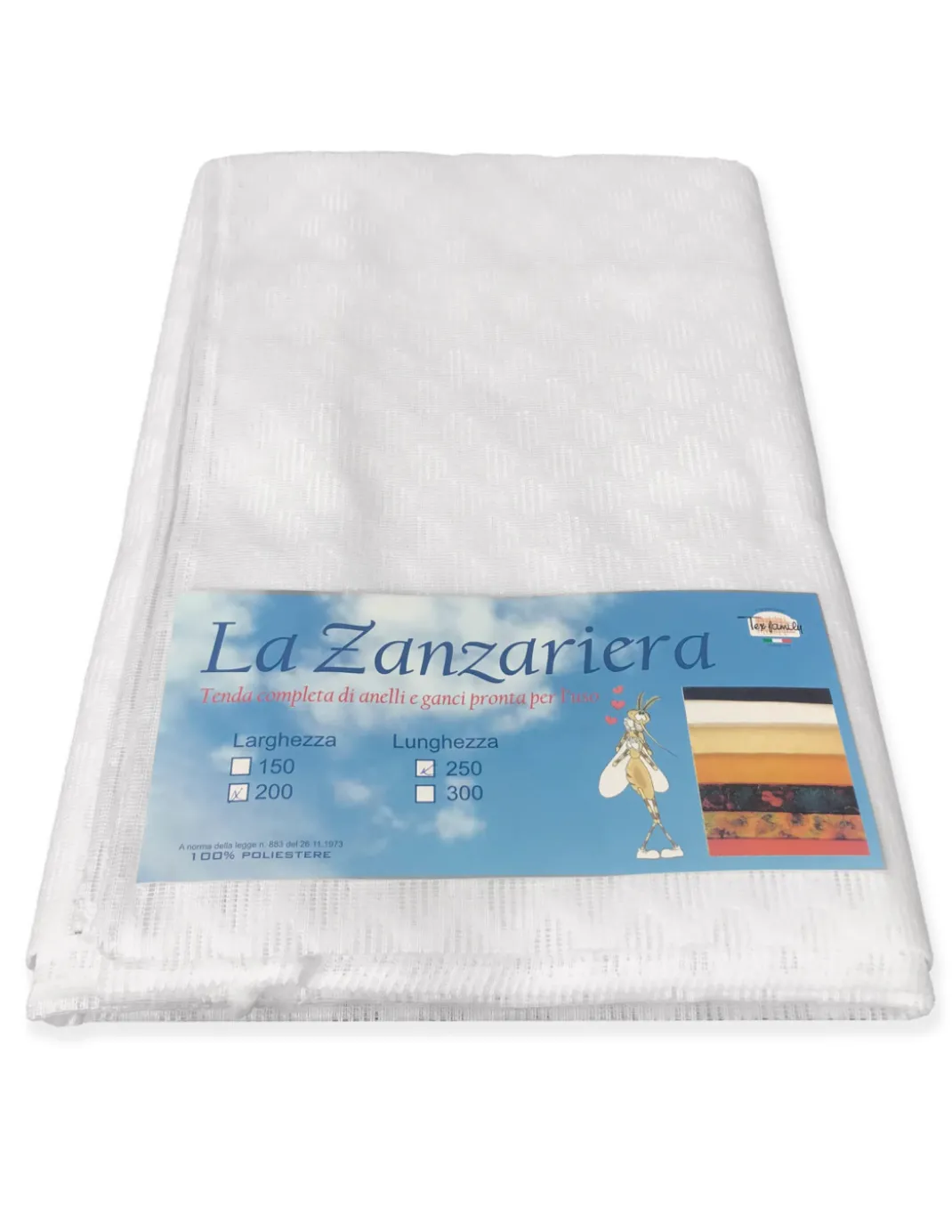 TENDA rete ZANZARIERA a ROMBO da esterno piombata in 8 misure diverse unito BIANCO