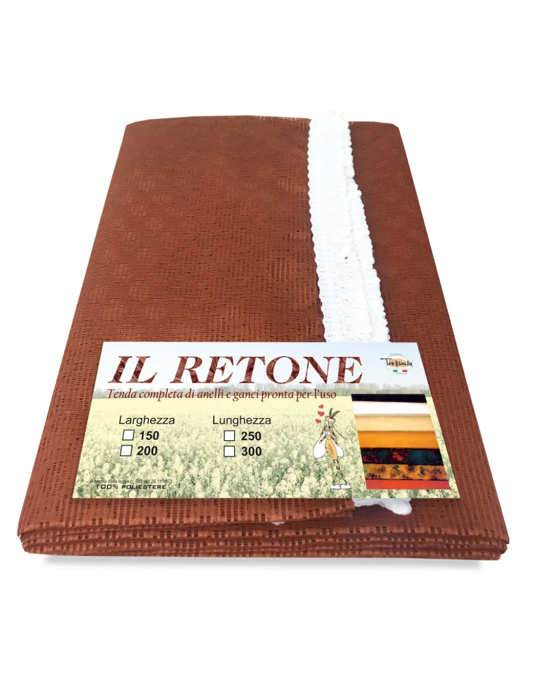 TENDA rete ZANZARIERA da esterno GIARDINO BALCONE rombo unito RUGGINE cm.150X250 qualità extra