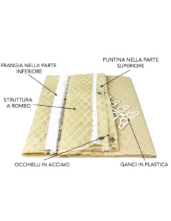 TENDA rete ZANZARIERA da esterno GIARDINO BALCONE rombo unito BEIGE cm.150X250 qualità extra
