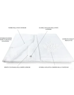 TENDA rete ZANZARIERA MARQUISETTE da esterno piombata in 8 misure diverse unito BIANCO
