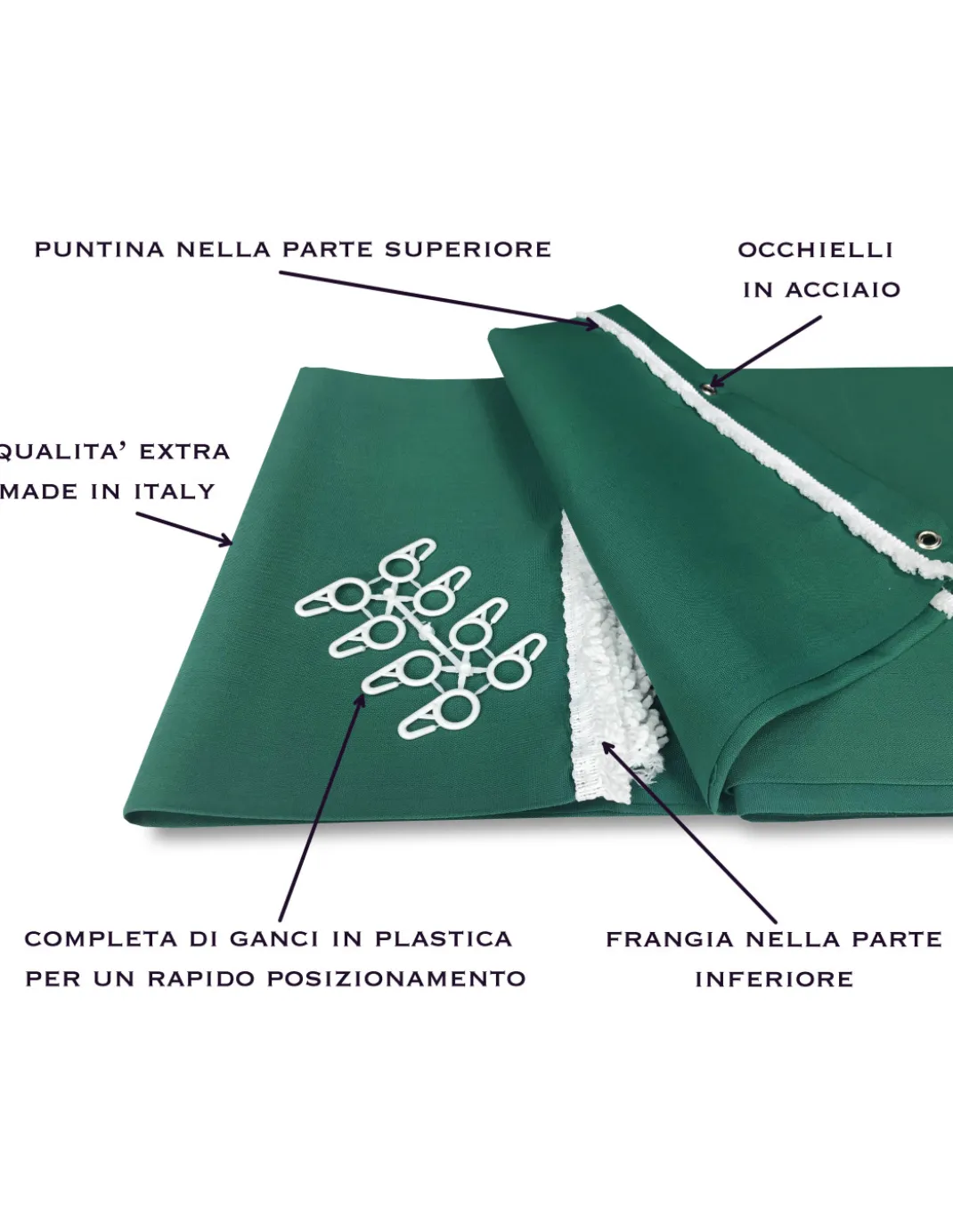 TENDA Sole da ESTERNO Giardino BALCONE Unito VERDE Confezionata