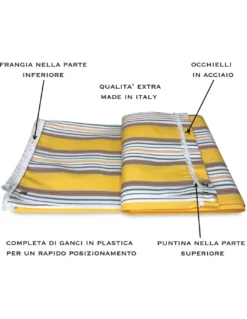 TENDA Sole da ESTERNO Giardino BALCONE Righino GIALLO Confezionata