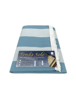 TENDA SOLE DA esterno GIARDINO balcone RIGA PARI AZZURRO in Acrilico CONFEZIONATA in 6 Misure