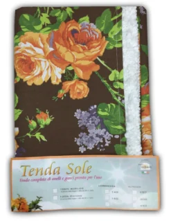TENDA Sole da ESTERNO Giardino BALCONE Fiore MARRONE Confezionata