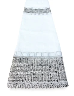 TENDA tendaggio EGITTO con PIZZO macramè grigio cm. 140x290