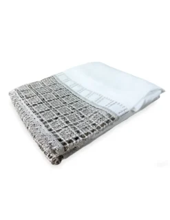 TENDA tendaggio EGITTO con PIZZO macramè grigio cm. 140x290