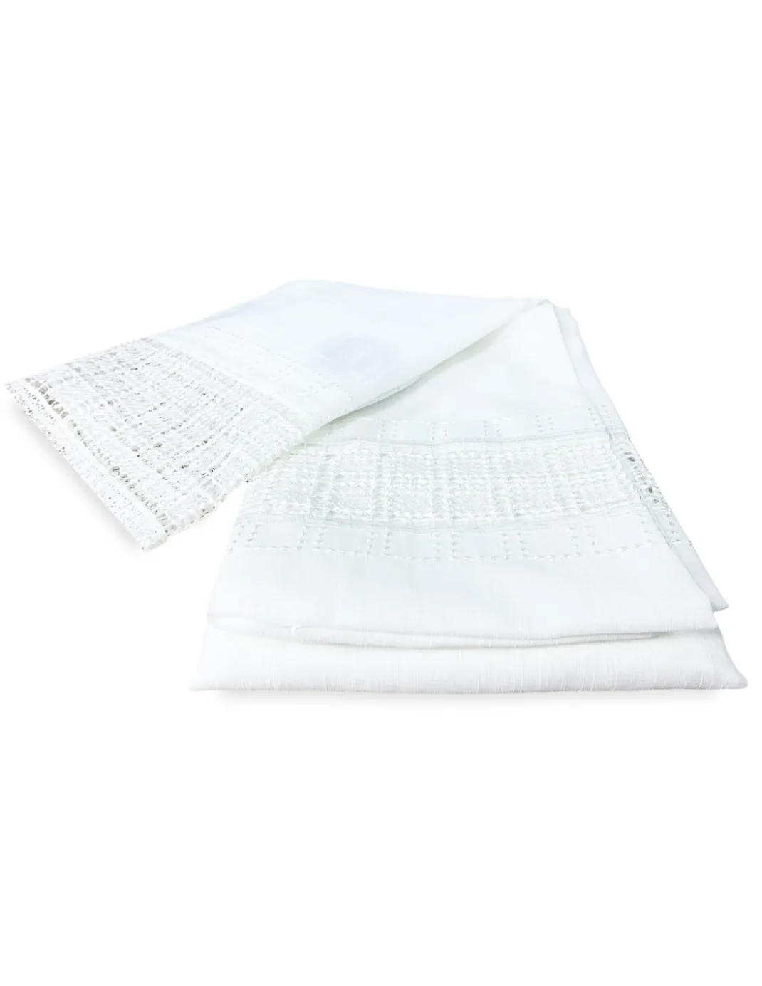 TENDA tendaggio EGITTO con PIZZO macramè bianco cm. 140x290