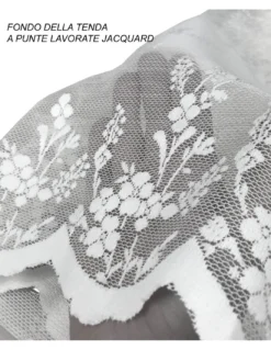 TENDA tendaggio ISABEL bianco cm. 140X280 CONFEZIONATA in PIZZO jacquard