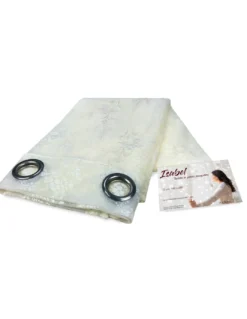 TENDA tendaggio ISABEL panna cm. 140X280 CONFEZIONATA in PIZZO jacquard