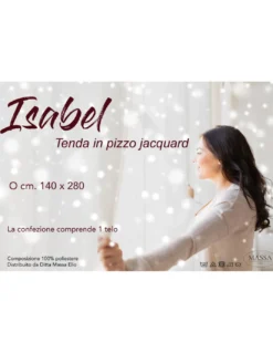 TENDA tendaggio ISABEL panna cm. 140X280 CONFEZIONATA in PIZZO jacquard