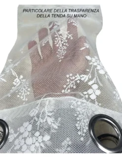TENDA tendaggio ISABEL panna cm. 140X280 CONFEZIONATA in PIZZO jacquard