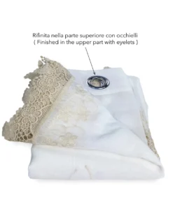 TENDA tendone PIZZO MACRAMÈ FIORE beige CM.140X280 confezionata