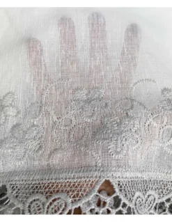 TENDA tendone PIZZO MACRAMÈ FIORE grigio CM.140X280 confezionata