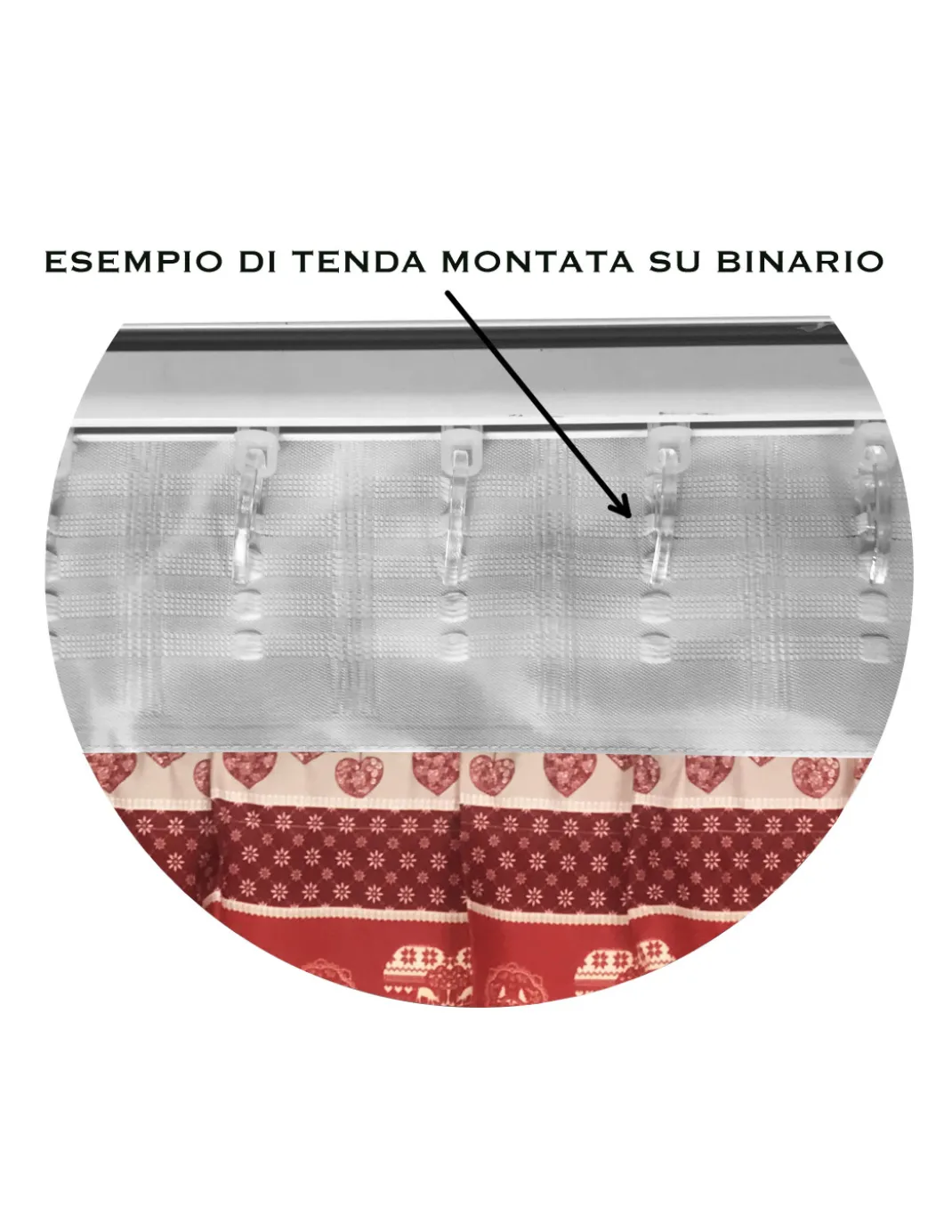 TENDA TIROLESE ROSSA in stile montanaro CM. 180X280 MADE IN ITALY