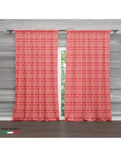 TENDA TIROLESE ROSSA MAGLIA cm.160X300 confezionata MADE in ITALY misto lino