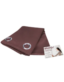 TENDA WONDERFUL in tinta unita MARRONE cm. 140X280 BLACK OUT confezionata
