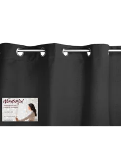 TENDA WONDERFUL in tinta unita NERO CM. 140X280 BLACK OUT confezionata