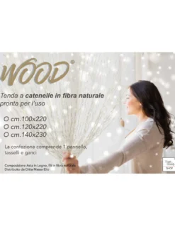 TENDA WOOD © a catenelle intrecciate in Fibra Naturale Anti insetti antirumore BEIGE