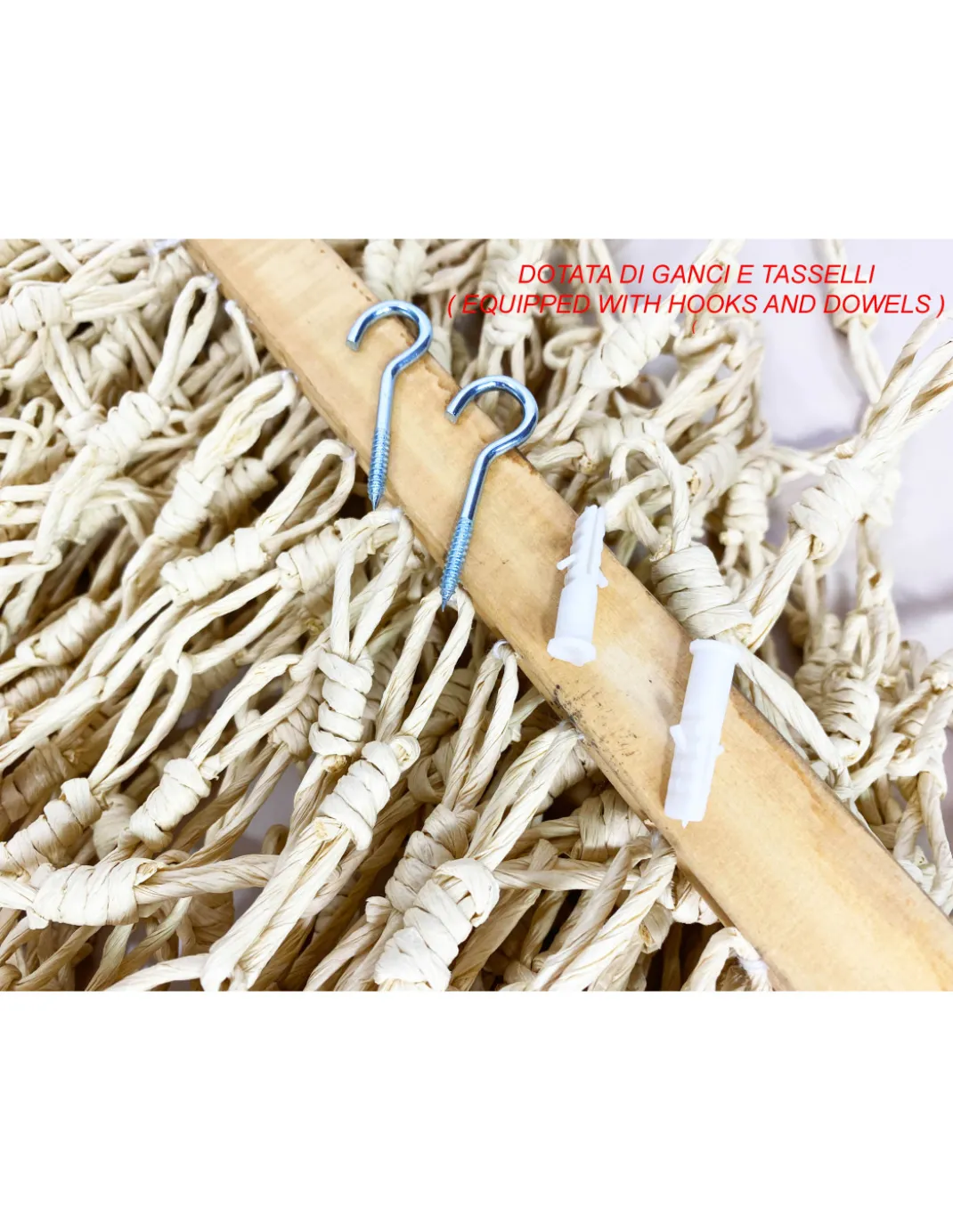 TENDA WOOD © a catenelle intrecciate in Fibra Naturale Anti insetti antirumore BEIGE