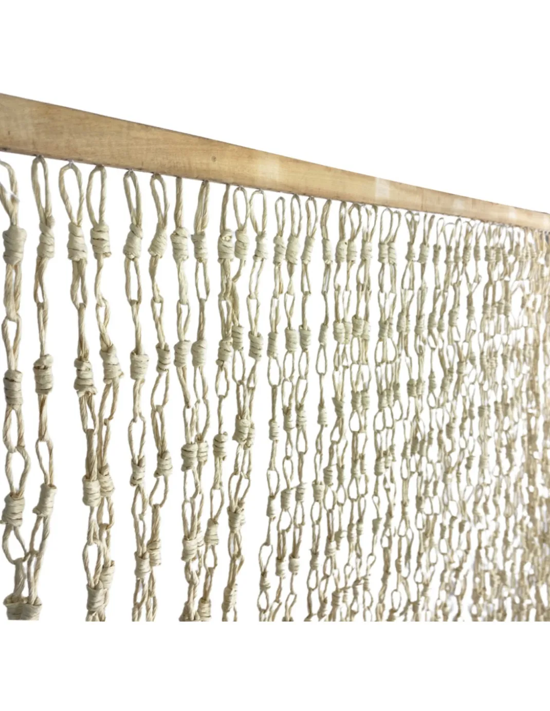 TENDA WOOD © a catenelle intrecciate in Fibra Naturale Anti insetti antirumore BEIGE