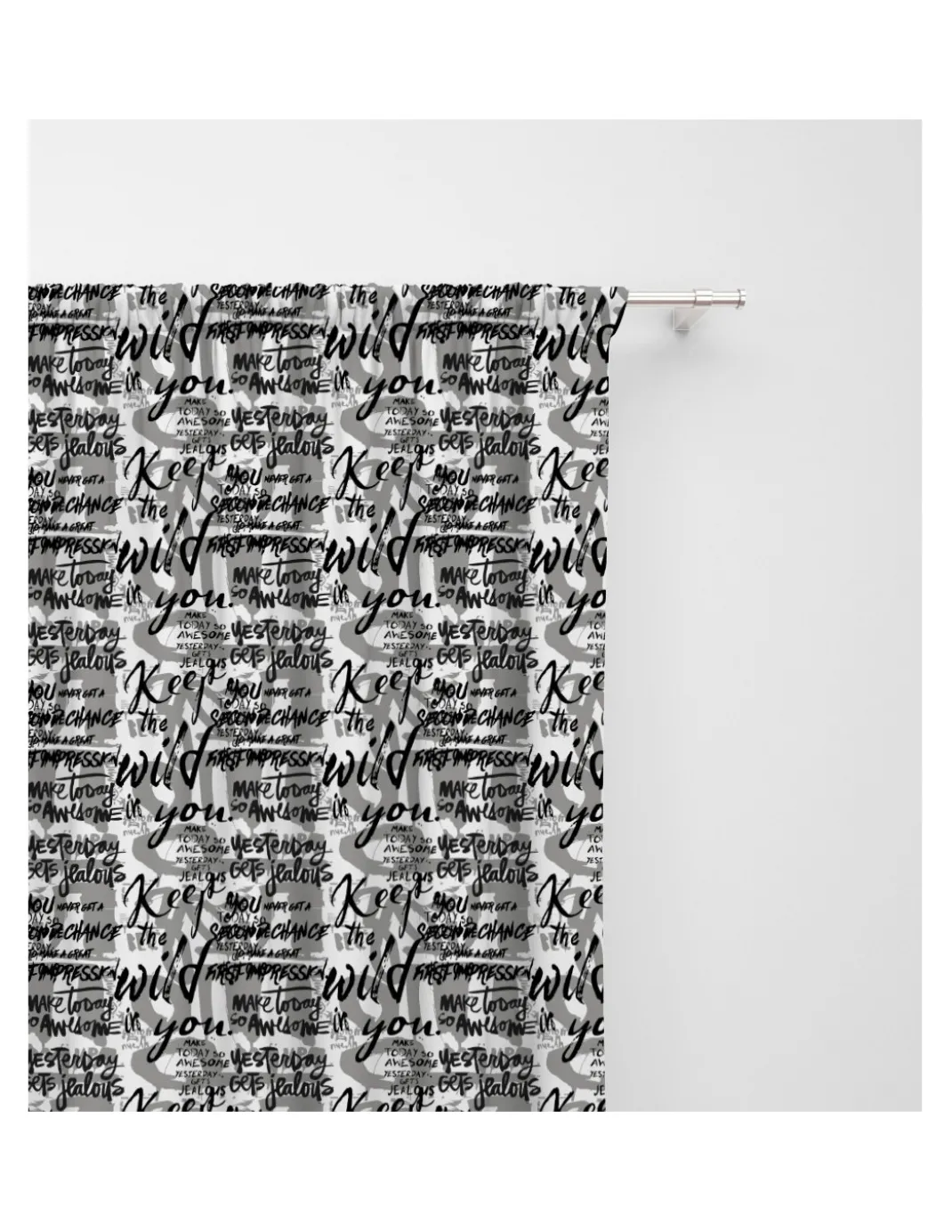 TENDA WRITTEN scritte Moderne cm. 140X280 Confezionata Made in Italy