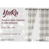 Tenda Yara Beige Ricamata - Pannello Moderno 140x300 cm Poliestere - Effetto Lino, Trasparente, Occhielli Metallo