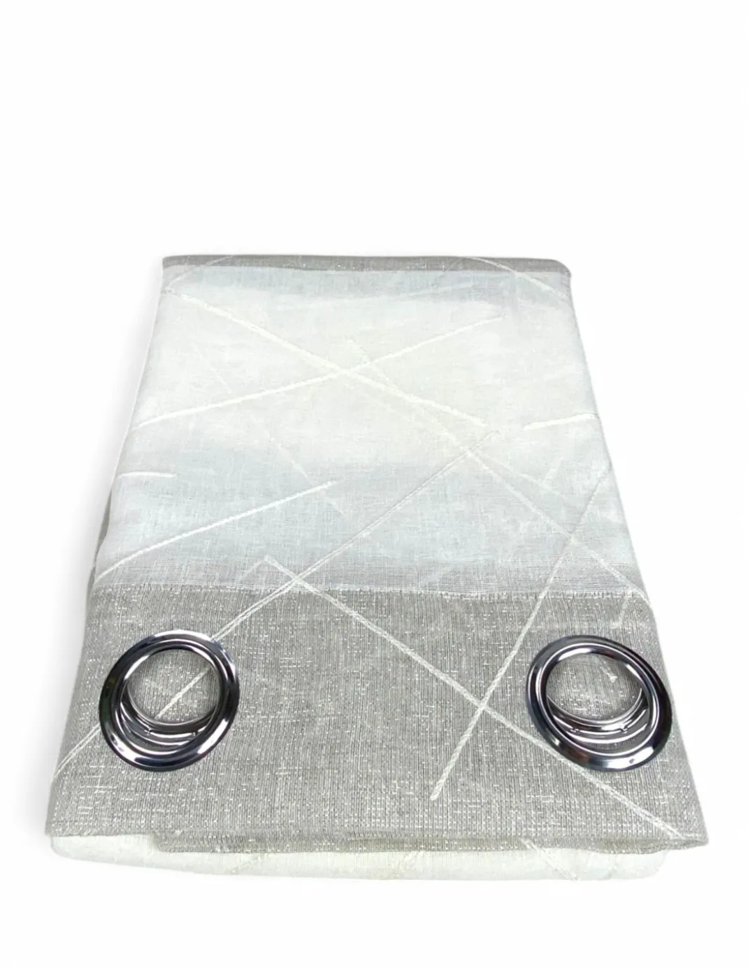 Tenda Yara Beige Ricamata - Pannello Moderno 140x300 cm Poliestere - Effetto Lino, Trasparente, Occhielli Metallo