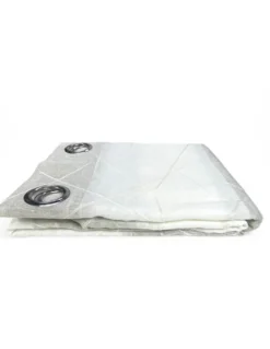 Tenda Yara Beige Ricamata - Pannello Moderno 140x300 cm Poliestere - Effetto Lino, Trasparente, Occhielli Metallo