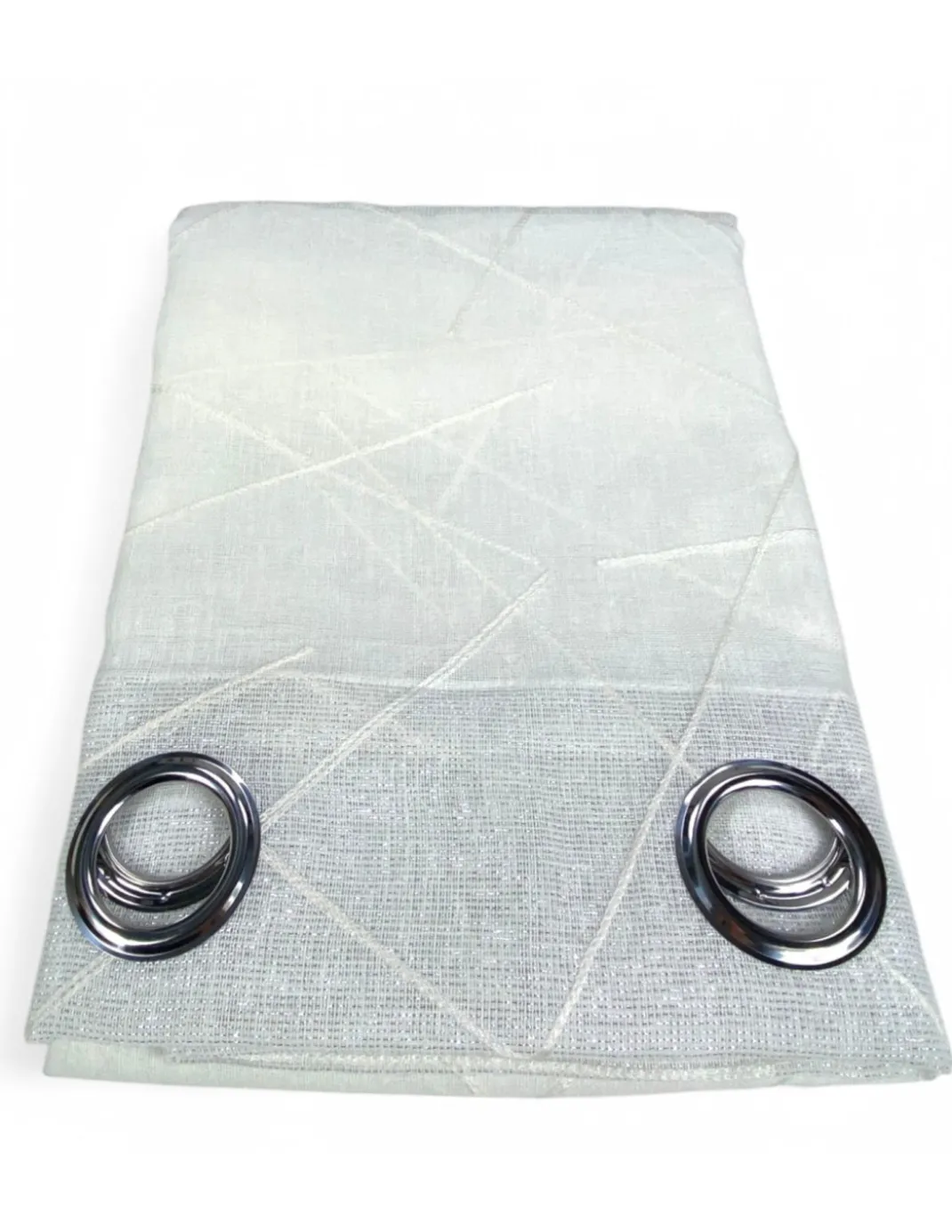 Tenda Yara Bianca Ricamata - Pannello Moderno 140x300 cm Poliestere - Effetto Lino, Trasparente, Occhielli Metallo