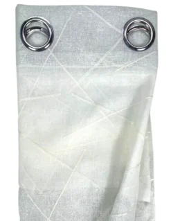 Tenda Yara Bianca Ricamata - Pannello Moderno 140x300 cm Poliestere - Effetto Lino, Trasparente, Occhielli Metallo