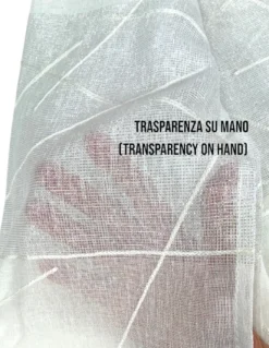 Tenda Yara Bianca Ricamata - Pannello Moderno 140x300 cm Poliestere - Effetto Lino, Trasparente, Occhielli Metallo