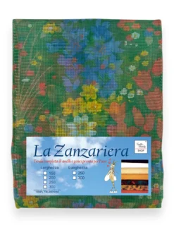Tenda Zanzariera Floreale Verde 150x250 cm per Porta Finestra, Rete Anti Insetti 100% Poliestere con Occhielli e Ganci