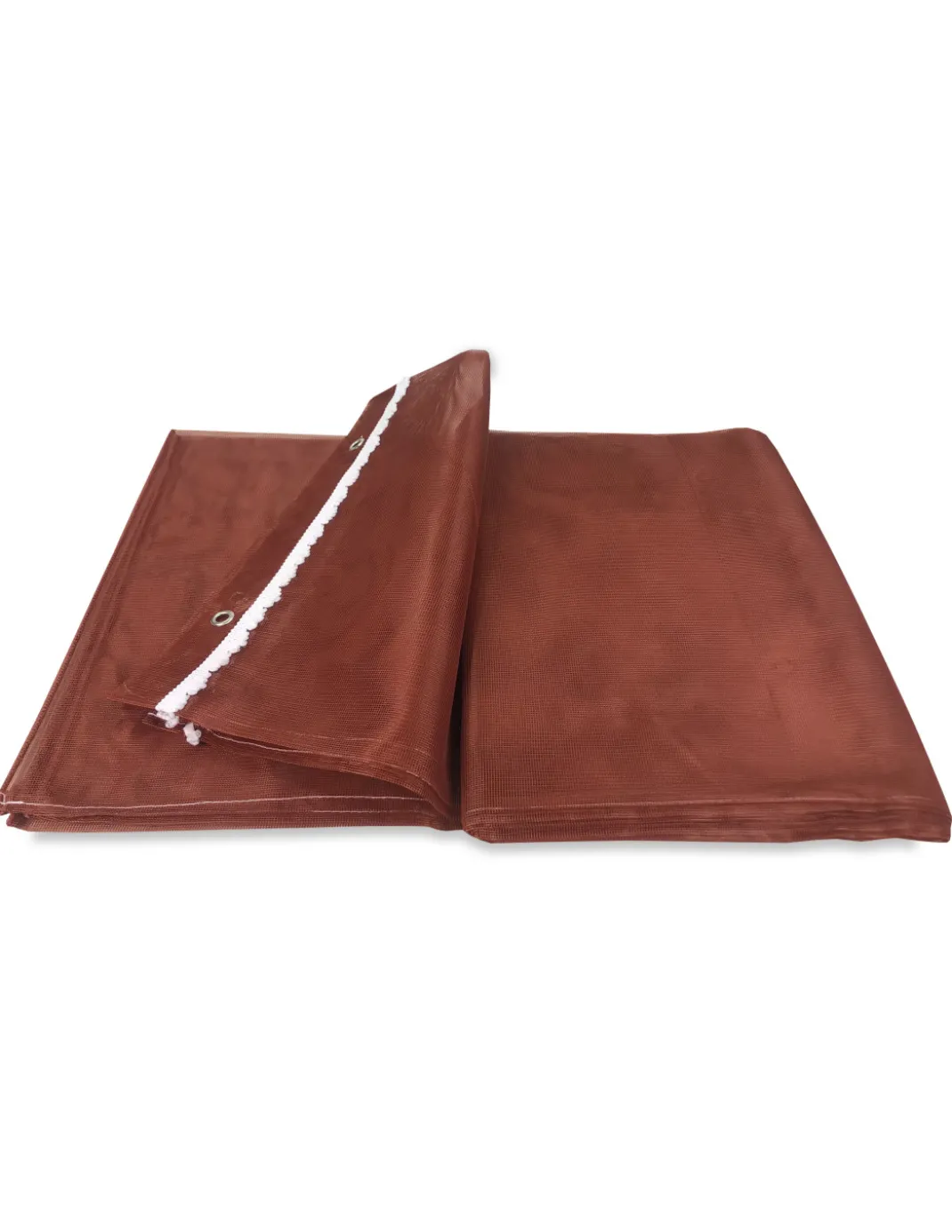 Tenda Zanzariera Marrone Unito - Rete Marquisette Fitta 100% Poliestere - Occhielli Acciaio, Pronta all'Uso, Made in Italy