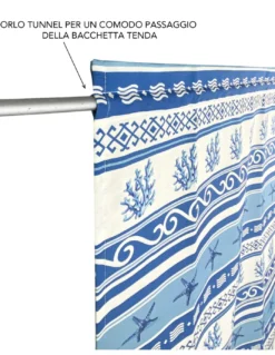 TENDINA vetro MODERNA larga 45 o 60 o 80 GRECIA BLU Made in Italy