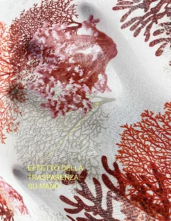 TENDINA vetro MODERNA larga 45 o 60 o 80 CORALLI ROSSO misto lino Made in Italy