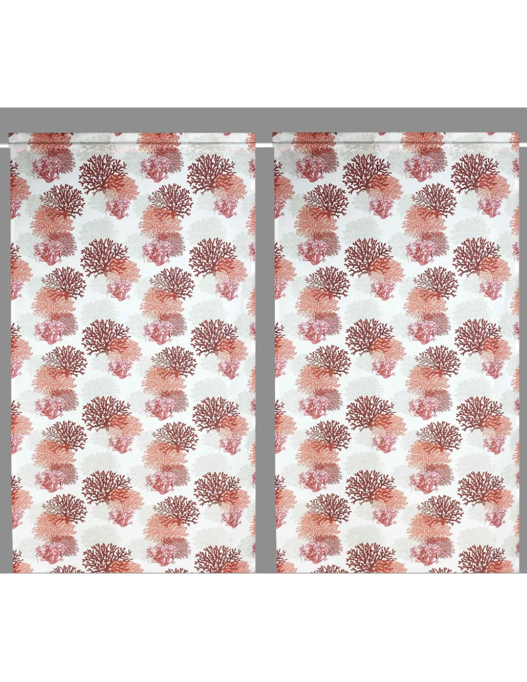 TENDINA vetro MODERNA larga 45 o 60 o 80 CORALLI ROSSO misto lino Made in Italy